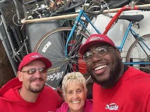 Team standing with client after estate cleanout