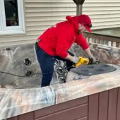 Cutting hot tub